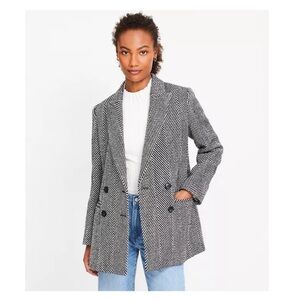 LOFT Herringbone Oversized Double Breasted Blazer (Sz 12)